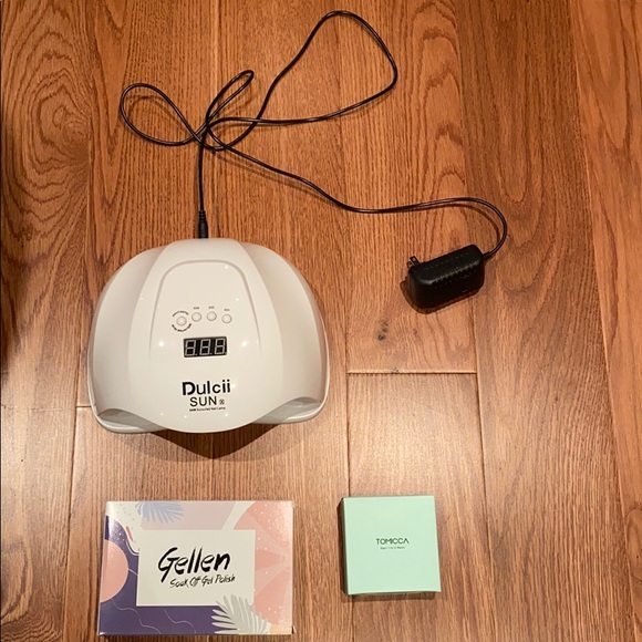 UV GEL LAMP  + 6 gel nail polishes and 3 topcoats - Picture 1 of 10